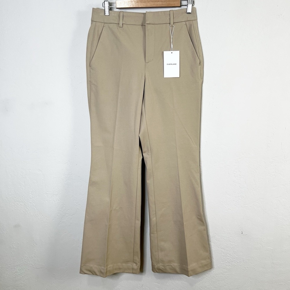 Everlane The Bi-Stretch Flare Pant Tan Khaki Work Casual Women's Size‎ 6 NEW